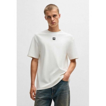 HUGO BOSS Ανδρικό Βαμβακερό T-Shirt  Dalile Regular Fit 50505201-102 (Εκρού)