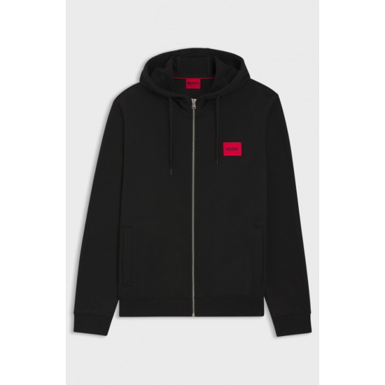 HUGO BOSS Ανδρική Βαμβακερή Ζακέτα με Κουκούλα Daple212 Κανονική Γραμμή 50447972 001 Μαύρο