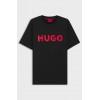 HUGO Ανδρικό Βαμβακερό T-Shirt Dulivio Κανονική Γραμμή 50467556 001 Μαύρο