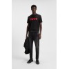 HUGO Ανδρικό Βαμβακερό T-Shirt Dulivio Κανονική Γραμμή 50467556 001 Μαύρο