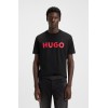 HUGO Ανδρικό Βαμβακερό T-Shirt Dulivio Κανονική Γραμμή 50467556 001 Μαύρο