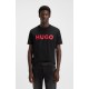 HUGO Ανδρικό Βαμβακερό T-Shirt Dulivio Κανονική Γραμμή 50467556 001 Μαύρο