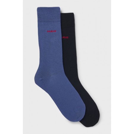 HUGO BOSS Men's Two Pair Socks Regular Lenght UNI COLORS CC 50469638 480 Navy Light Blue