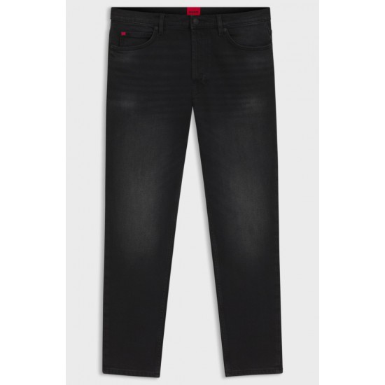 HUGO Ανδρικό Ελαστικό Βαμβακερό Παντελόνι Jean Hugo634 Κωνική Γραμμή 50517492 005 Μαύρο