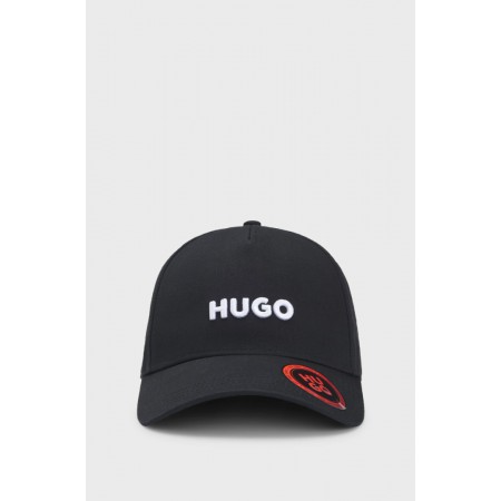 HUGO Ανδρικό Βαμβακερό Twill Καπέλο Με Logo Jude 50533410 002 Μαύρο
