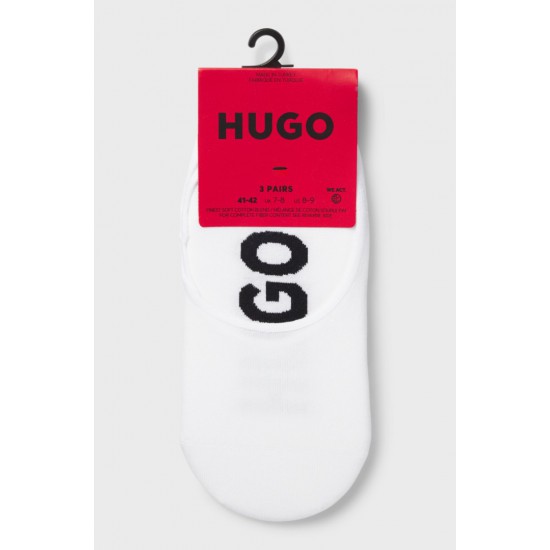 HUGO BOSS Men's Low Cut Socks 3P SL LOGO CC 50541589 100 White