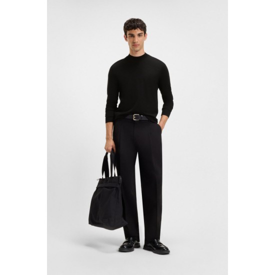 HUGO Ανδρικό Πλεκτό Με Υπερυψωμένο Λαιμό San Marc-CV Στενή Γραμμή 50546856 001 Μαύρο