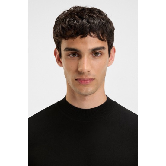 HUGO Ανδρικό Πλεκτό Με Υπερυψωμένο Λαιμό San Marc-CV Στενή Γραμμή 50546856 001 Μαύρο