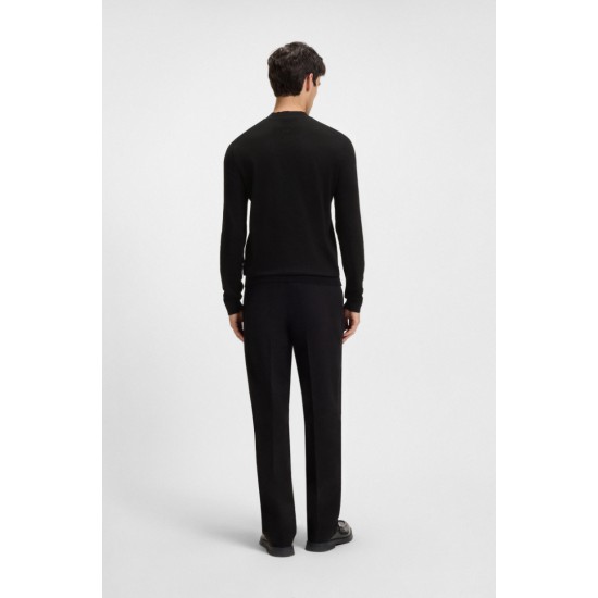 HUGO Ανδρικό Πλεκτό Με Υπερυψωμένο Λαιμό San Marc-CV Στενή Γραμμή 50546856 001 Μαύρο