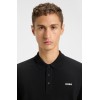 HUGO BOSS Ανδρική Βαμβακερή Polo Μπλούζα Donoslong Κανονική Γραμμή 50547358 001 Μαύρη