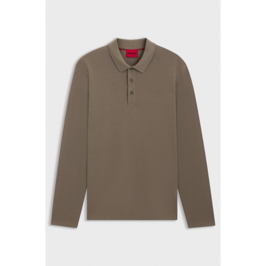 HUGO BOSS Ανδρική Βαμβακερή Polo Μπλούζα Donoslong Κανονική Γραμμή 50547358 032 Γκρι