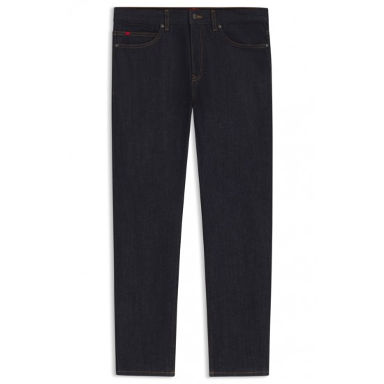 HUGO Ανδρικό Ελαστικό Βαμβακερό Jean Παντελόνι Hugo708 Κανονική Γραμμή 50547239 401 Σκούρο Μπλε