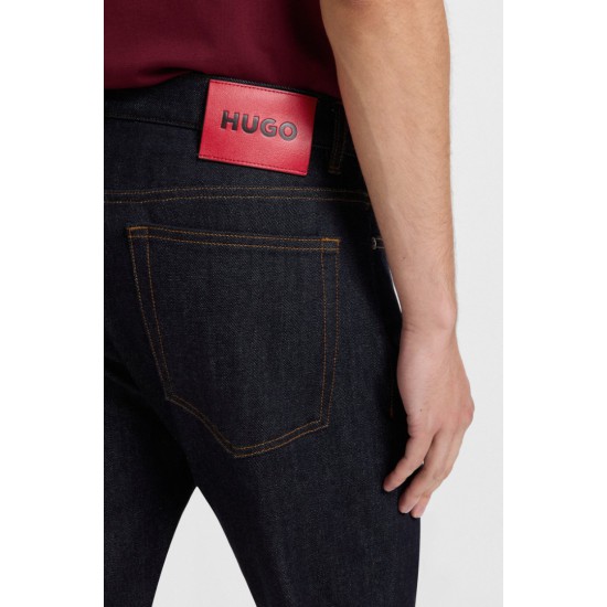 HUGO Ανδρικό Ελαστικό Βαμβακερό Jean Παντελόνι Hugo708 Κανονική Γραμμή 50547239 401 Σκούρο Μπλε