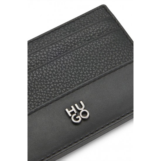 HUGO Ανδρική Δερμάτινη Θήκη Καρτών Quantic_Cardcase 50548764 001 Μαύρη