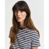 GANT Women's Cotton Striped Shield T-Shirt 4200564 433 Evening Blue GANT Women's Cotton Striped Shield T-Shirt 4200564 433 Evening Blue