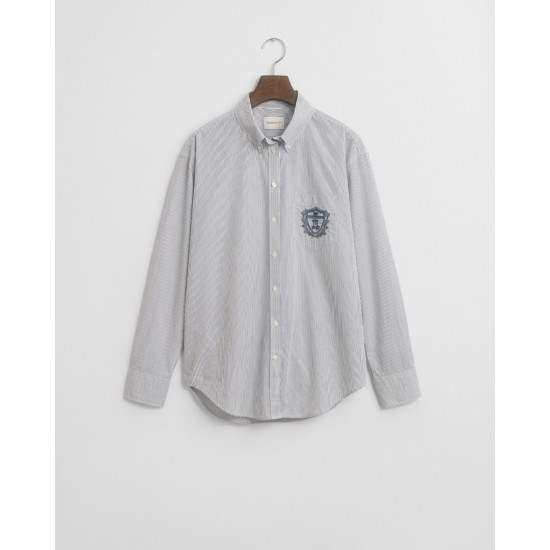 GANT Women's Cotton Regular Fit Classic Poplin Graphic Shirt 4300557 423 Persian Blue