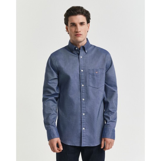 GANT Ανδρικό Βαμβακερό Πουκάμισο Classic Oxford Κανονική Γραμμή 3000200 423 Μπλε