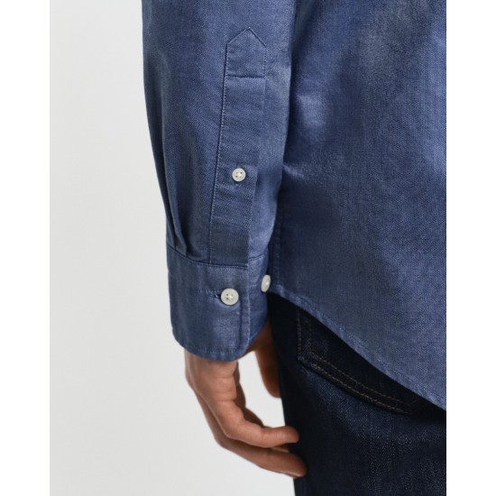 GANT Ανδρικό Βαμβακερό Πουκάμισο Classic Oxford Κανονική Γραμμή 3000200 423 Μπλε