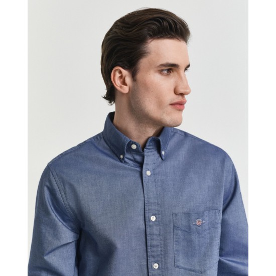GANT Ανδρικό Βαμβακερό Πουκάμισο Classic Oxford Κανονική Γραμμή 3000200 423 Μπλε