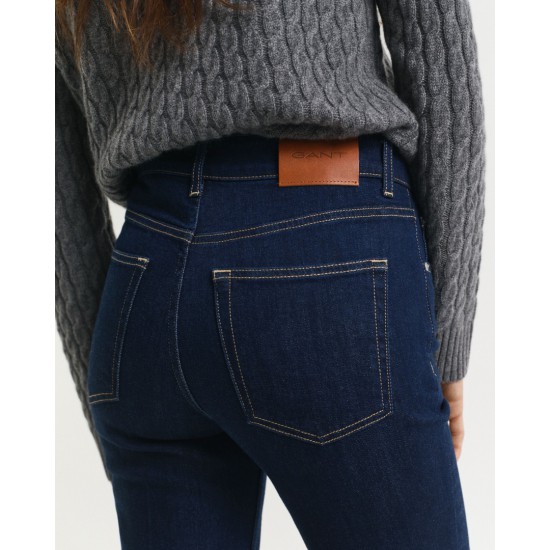 GANT Γυναικείο Βαμβακερό Ελαστικό Παντελόνι Flare Jeans Κανονική Γραμμή 4100237 960 Σκούρο Μπλε