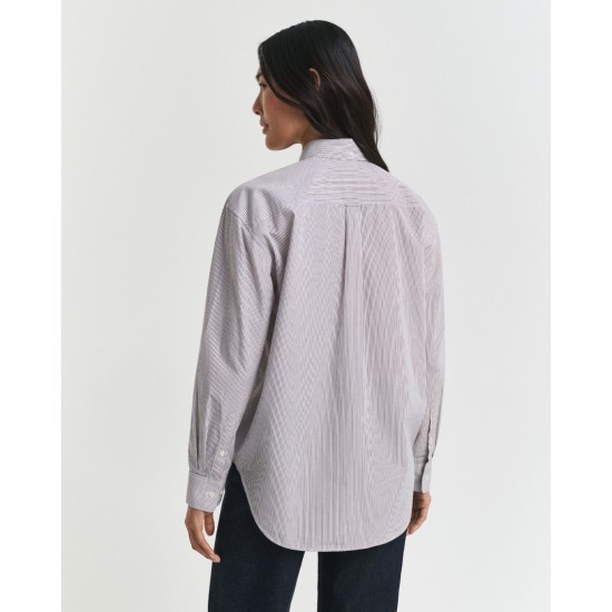 GANT Women's Cotton Regular Fit Classic Poplin Graphic Shirt 4300557 656 Plum Wine