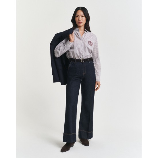 GANT Women's Cotton Regular Fit Classic Poplin Graphic Shirt 4300557 656 Plum Wine