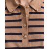 GANT Γυναικείο Βαμβακερό Μακρυμάνικο Ριγέ Breton Pique Polo Κανονική Γραμμή 4202632 213 Μπεζ Μπλε