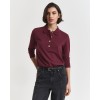 GANT Γυναικείο Βαμβακερό Μακρυμάνικο Pique Polo Κανονική Γραμμή 4202626 656 Μπορντό