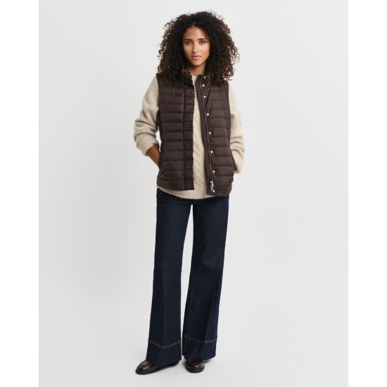 GANT Γυναικείο Αμάνικο Μπουφάν Light Down Vest 4700480 202 Σκούρο Καφέ