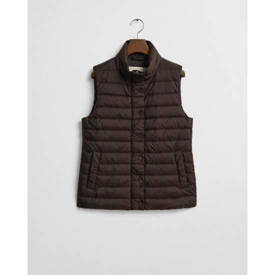 GANT Γυναικείο Αμάνικο Μπουφάν Light Down Vest 4700480 202 Σκούρο Καφέ