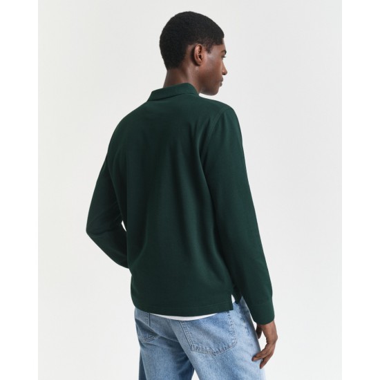 GANT Ανδρικό Βαμβακερό Shield Pique Polo Κανονική Γραμμή 2230 374 Πράσινο Σκούρο