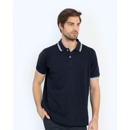 THE BOSTONIANS Ανδρικό Βαμβακερό Twin Tipped Polo Pique Κανονική Γραμμή PS1271 B166NV Σκούρο Μπλε