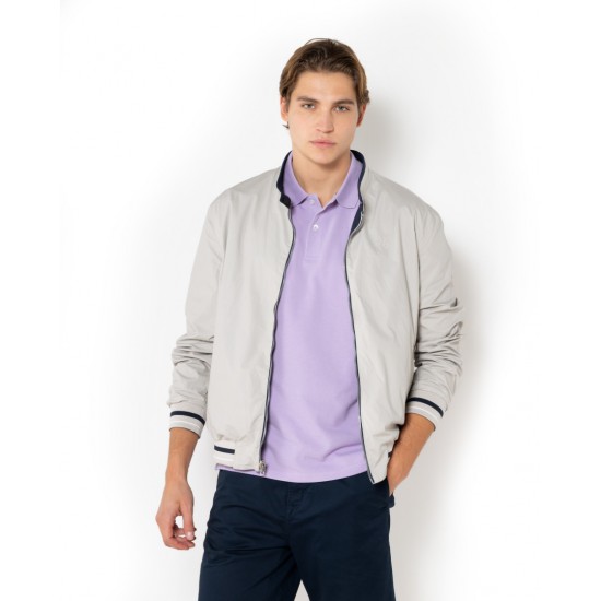 THE BOSTONIANS Ανδρικό Βαμβακερό Ελαφρύ Μπουφάν Διπλής Όψης Ripstop Κανονική Γραμμή W6020 B166BL Μπλε Λευκό