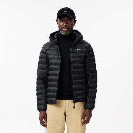 LACOSTE Ανδρικό Καπιτονέ Μπουφάν Με Κουκούλα Water-Repellent Κανονική Γραμμή BH2909 00 031 Μαύρο