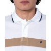 THE BOSTONIANS Ανδρικό Βαμβακερό Bold Stripped Polo Pique Κανονική Γραμμή PS4464 B166NV Λευκό Μπλε Μπεζ