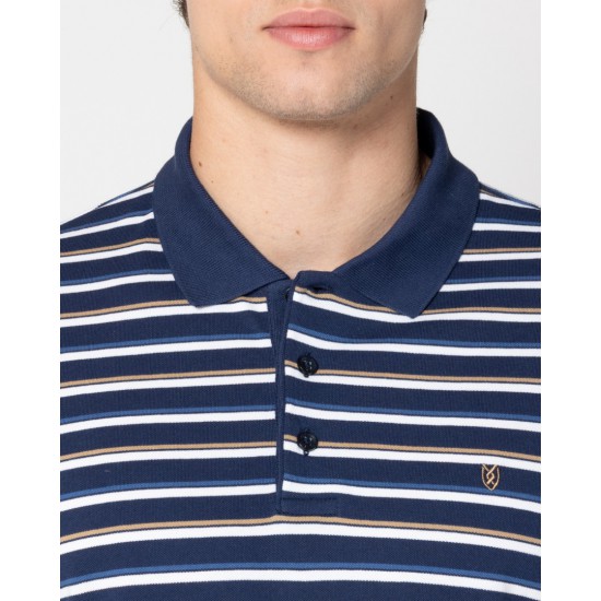 THE BOSTONIANS Ανδρικό Βαμβακερό Acorn Polo Pique Κανονική Γραμμή PS4465 B166BL Μπλε