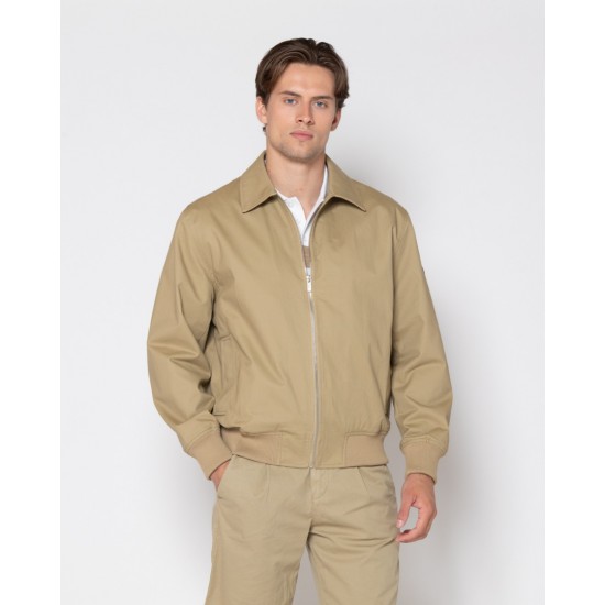 THE BOSTONIANS Ανδρικό Βαμβακερό Ελαφρύ Bomber Μπουφάν Κανονική Γραμμή W2065 B435BG Μπεζ