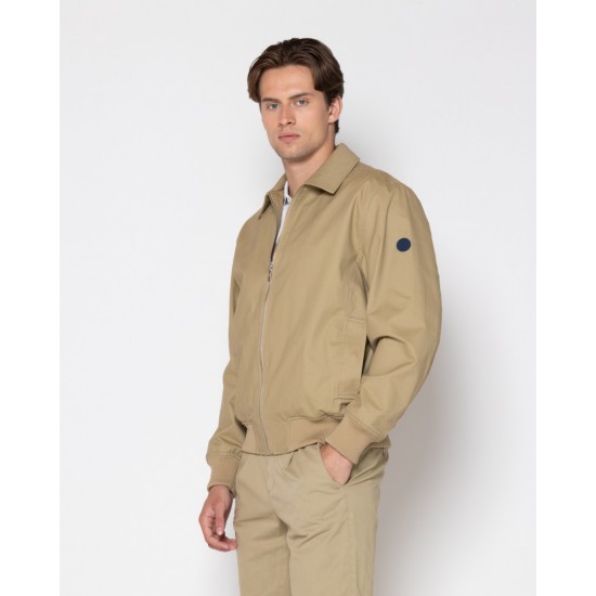 THE BOSTONIANS Ανδρικό Βαμβακερό Ελαφρύ Bomber Μπουφάν Κανονική Γραμμή W2065 B435BG Μπεζ