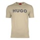 HUGO Ανδρικό Βαμβακερό T-Shirt Dulivio Κανονική Γραμμή 50467556 237 Ανοιχτό Καφέ
