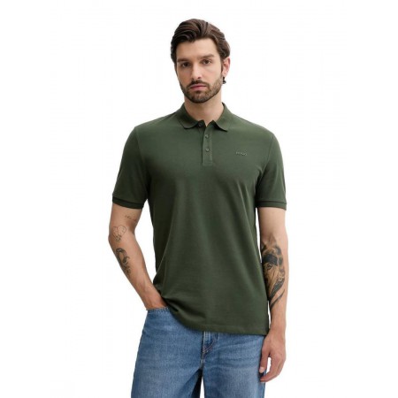 HUGO Ανδρικό Βαμβακερό Polo Donos222 Κανονική Γραμμή 50466182 389 Πράσινο