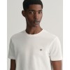 GANT Ανδρικό Βαμβακερό T-Shirt Pique Στενή Γραμμή 2013033 113 Λευκό