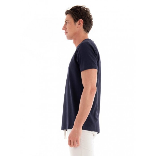 GANT Ανδρικό Βαμβακερό T-Shirt Pique Στενή Γραμμή 2013033 433 Σκούρο Μπλε