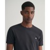 GANT Ανδρικό Βαμβακερό T-Shirt Pique Στενή Γραμμή 2013033 005 Μαύρο