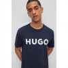 HUGO Ανδρικό Βαμβακερό T-Shirt Dulivio Κανονική Γραμμή 50467556 405 Σκούρο Μπλε