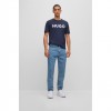 HUGO Ανδρικό Βαμβακερό T-Shirt Dulivio Κανονική Γραμμή 50467556 405 Σκούρο Μπλε