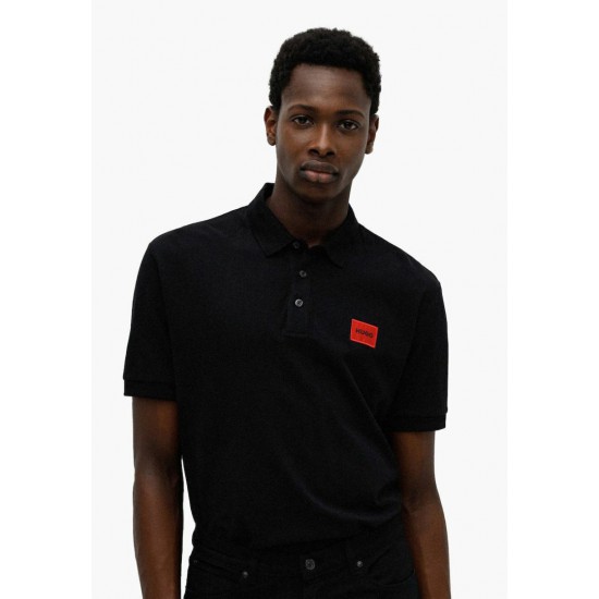 HUGO Ανδρικό Βαμβακερό Polo Dereso222 Στενή Γραμμή 50466202 001 Μαύρο