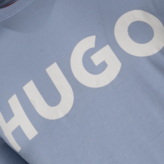 HUGO Ανδρικό Βαμβακερό T-Shirt Dulivio Κανονική Γραμμή 50467556 513 Γαλάζιο
