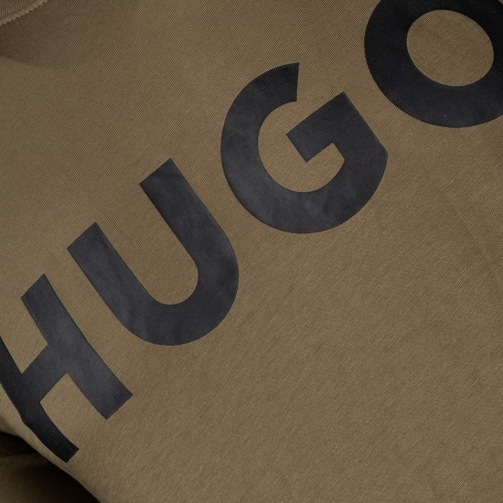 HUGO Ανδρικό Βαμβακερό T-Shirt Dulivio Κανονική Γραμμή 50467556 389 Πράσινο Ανοιχτό