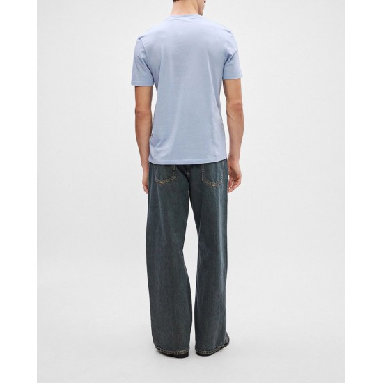 HUGO Ανδρικό Βαμβακερό T-Shirt Dulivio Κανονική Γραμμή 50467556 513 Γαλάζιο