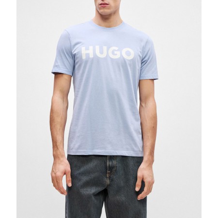 HUGO Ανδρικό Βαμβακερό T-Shirt Dulivio Κανονική Γραμμή 50467556 513 Γαλάζιο